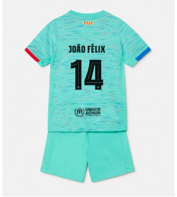 Maillot de foot Barcelona Joao Felix #14 Troisième enfant 2023-24 Manches Courte (+ pantalon court)